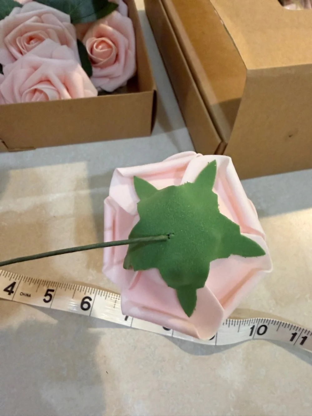 Ling's Moment Beautiful Soft Pink Faux Rose Wired Stems. Wedding Decor